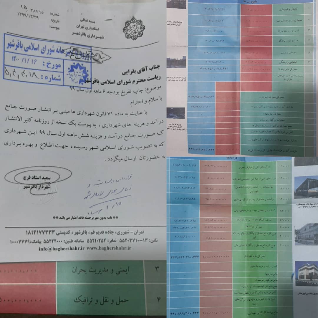 موضوع چاپ تفرق بودجه 6ماهه اول سال 99